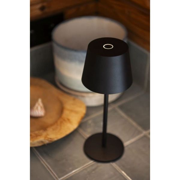 Lámpara LED de mesa inalámbrica exterior ROBLE negra mate 3000K