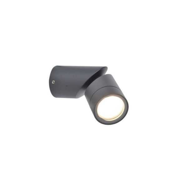 Aplique de pared exterior TUBON con cabezal móvil antracita GU10
