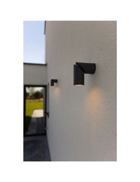 Aplique de pared exterior TUBON con cabezal móvil antracita GU10