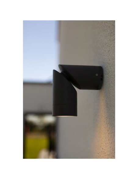 Aplique de pared exterior TUBON con cabezal móvil antracita GU10