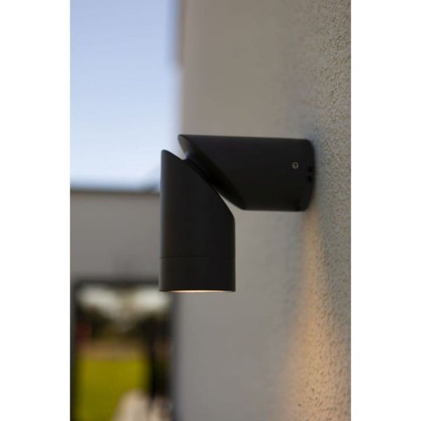 Aplique de pared exterior TUBON con cabezal móvil antracita GU10