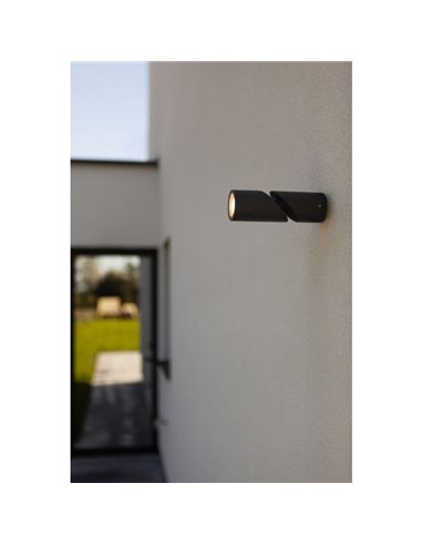 Aplique de pared exterior TUBON con cabezal móvil antracita GU10