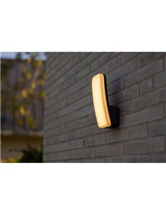 Aplique rectangular KITE de exterior con diseño alargado en antracita 3000K 8,8W 2