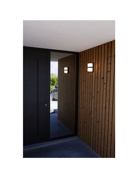 Aplique outdoor STELA con diseño tipo cuba doble 3000K 14W antracita