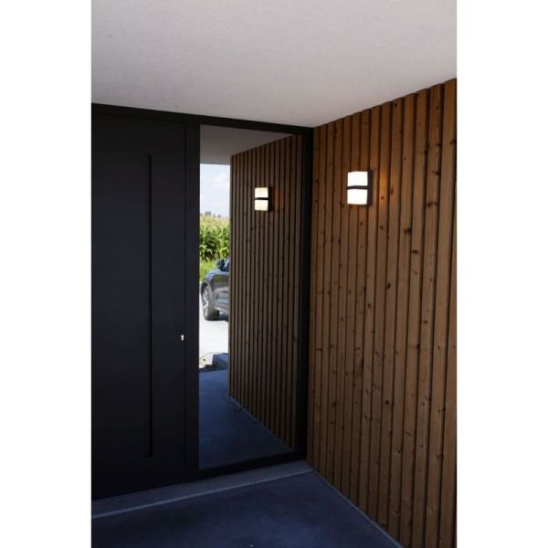 Aplique outdoor STELA con diseño tipo cuba doble 3000K 14W antracita