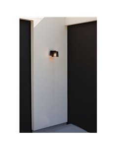 Aplique de pared exterior SHYNE moderno de aluminio negro mate E27 vaso transparente IP54 2