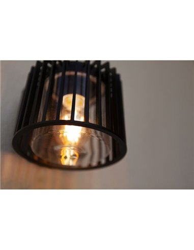 Aplique de parede exterior moderno em alumínio preto fosco SHYNE E27 vidro transparente IP54