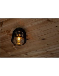 Candeeiro de teto exterior SHYNE em alumínio preto mate E27 vidro transparente IP54 2