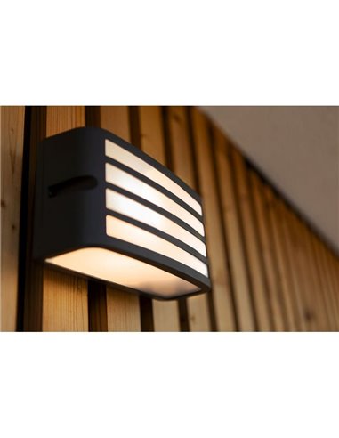 Aplique para exterior antracite ZEBRA com design listrado, E27 IP44