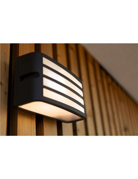 Aplique para exterior antracite ZEBRA com design listrado, E27 IP44