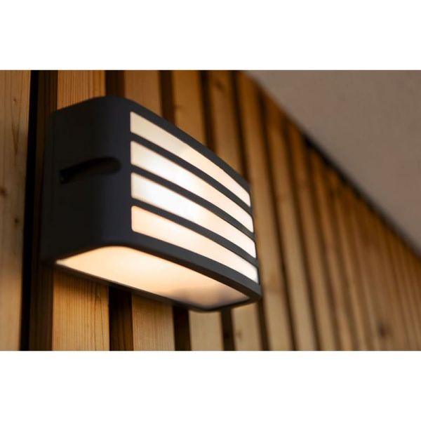 Aplique de exterior ZEBRA antracita con diseño a rayas, E27 IP44