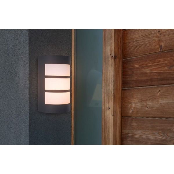 Lámpara de pared exterior NILA de acero inoxidable antracita E27. INFORMACIÓN DEL PRODUCTO: se recomeinta utilizar una bombilla 