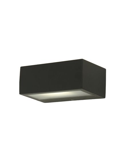 Aplique exterior GEMINI antracita y difusor de vidrio E27 IP54