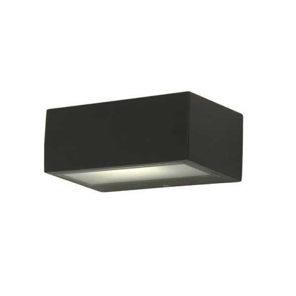 Aplique exterior GEMINI antracita y difusor de vidrio E27 IP54