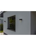 Aplique exterior GEMINI antracita y difusor de vidrio E27 IP54