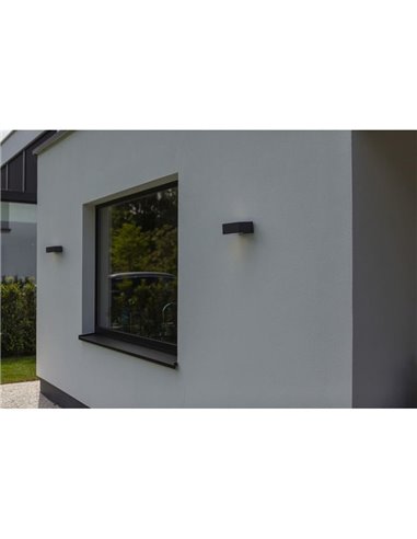 Aplique exterior GEMINI antracita y difusor de vidrio E27 IP54