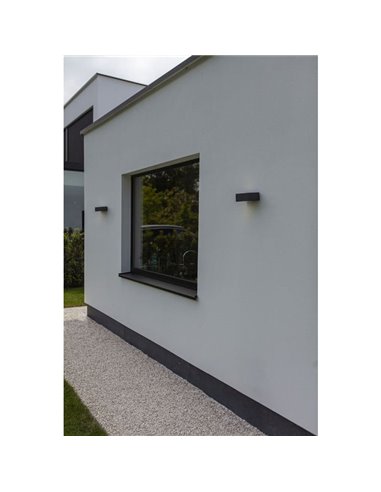 Aplique exterior GEMINI antracita y difusor de vidrio E27 IP54