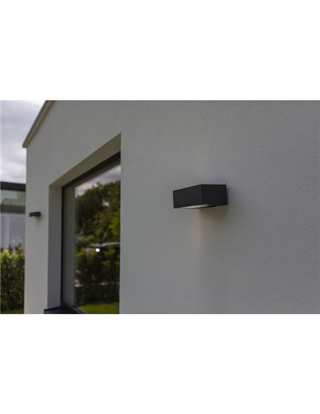 Aplique exterior GEMINI antracita y difusor de vidrio E27 IP54