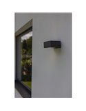 Aplique exterior GEMINI antracita y difusor de vidrio E27 IP54