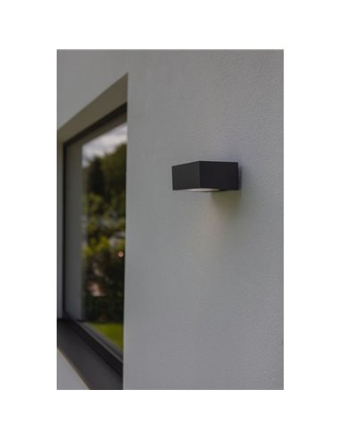 Aplique exterior GEMINI antracita y difusor de vidrio E27 IP54