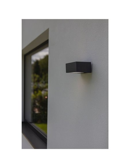 Aplique exterior GEMINI antracita y difusor de vidrio E27 IP54