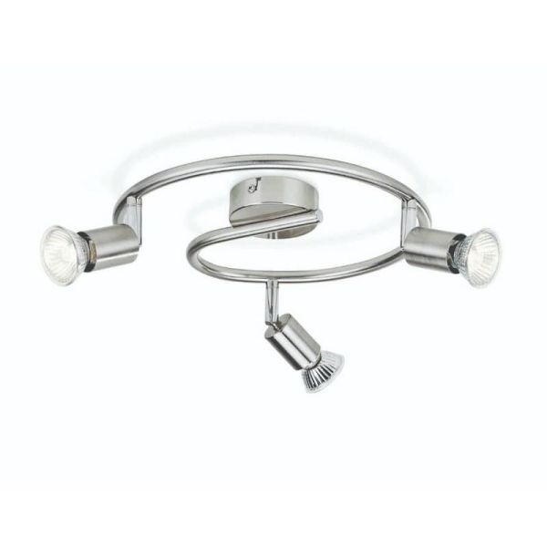 Faixa 3 Spots em espiral LIMBALI 3x50W GU10 Níquel IP20 | LeonLeds