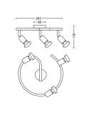 Regleta 3 focos Espiral LIMBALI 3x50W GU10 Níquel IP20 | LeonLeds