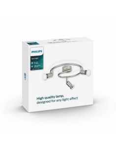 Regleta 3 focos Espiral LIMBALI 3x50W GU10 Níquel IP20 | LeonLeds 2