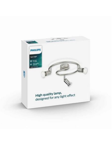 Regleta 3 focos Espiral LIMBALI 3x50W GU10 Níquel IP20 | LeonLeds