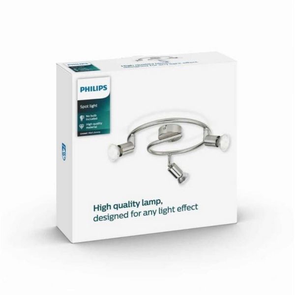 Regleta 3 focos Espiral LIMBALI 3x50W GU10 Níquel IP20 | LeonLeds