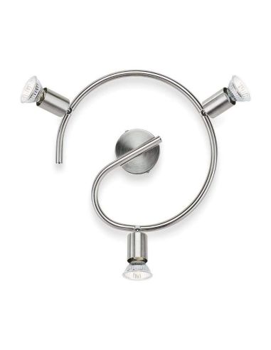 Regleta 3 focos Espiral LIMBALI 3x50W GU10 Níquel IP20 | LeonLeds