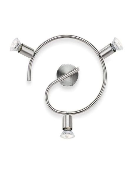 Regleta 3 focos Espiral LIMBALI 3x50W GU10 Níquel IP20 | LeonLeds