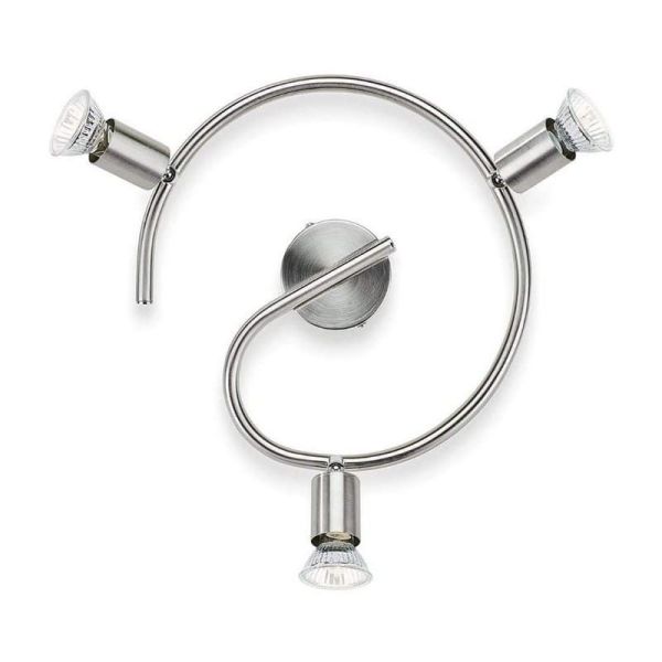 Regleta 3 focos Espiral LIMBALI 3x50W GU10 Níquel IP20 | LeonLeds