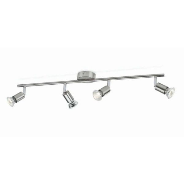 Regleta 4 Focos Orientables LIMBALI IP20 Color Níquel | LeonLeds