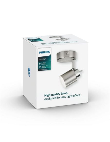 Spot MERANTI Orientable 1 Lumière Couleur Nickel IP20 | LéonLeds