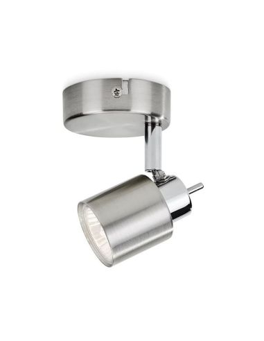 MERANTI Foco ajustável de 1 luz Níquel Cor IP20 | LeonLeds