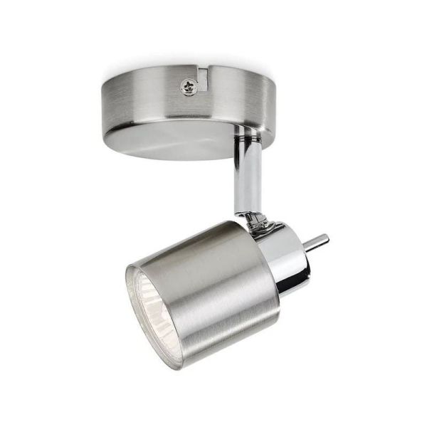 Spot MERANTI Orientable 1 Lumière Couleur Nickel IP20 | LéonLeds