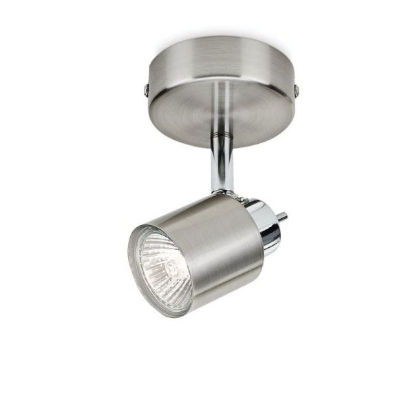 Spot MERANTI Orientable 1 Lumière Couleur Nickel IP20 | LéonLeds