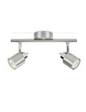 Barrette 2 Spots Orientables MERANTI IP20 Couleur Nickel | LéonLeds