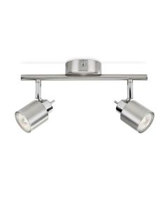 Regleta 2 Focos Orientables MERANTI IP20 Color Níquel | LeonLeds