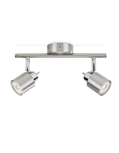 Regleta 2 Focos Orientables MERANTI IP20 Color Níquel | LeonLeds