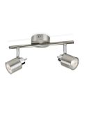 Barrette 2 Spots Orientables MERANTI IP20 Couleur Nickel | LéonLeds