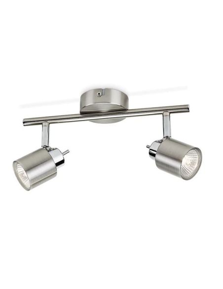 Barrette 2 Spots Orientables MERANTI IP20 Couleur Nickel | LéonLeds