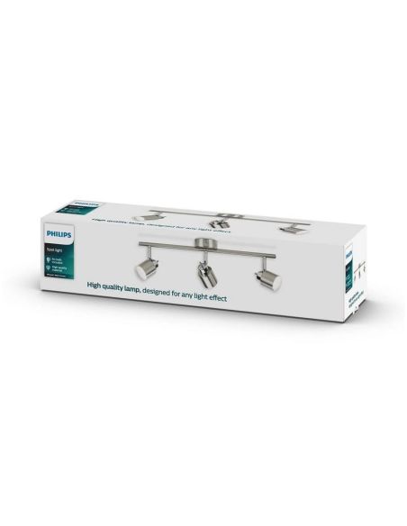 Regleta 3 Focos Orientables MERANTI Color Níquel IP20 | LeonLeds