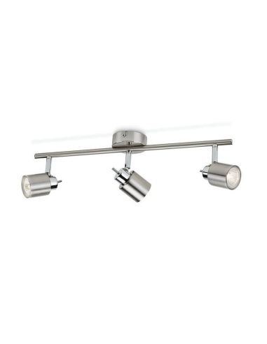Regleta 3 Focos Orientables MERANTI Color Níquel IP20 | LeonLeds