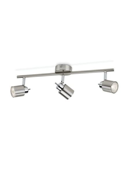 Regleta 3 Focos Orientables MERANTI Color Níquel IP20 | LeonLeds