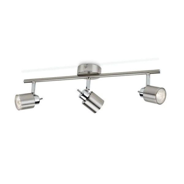 Regleta 3 Focos Orientables MERANTI Color Níquel IP20 | LeonLeds