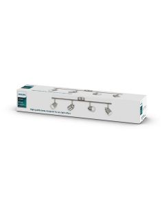 Regleta 4 Focos Orientables MERANTI Techo/Pared Color Níquel IP20 | LeonLeds 2