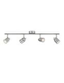 Regleta 4 Focos Orientables MERANTI Techo/Pared Color Níquel IP20 | LeonLeds