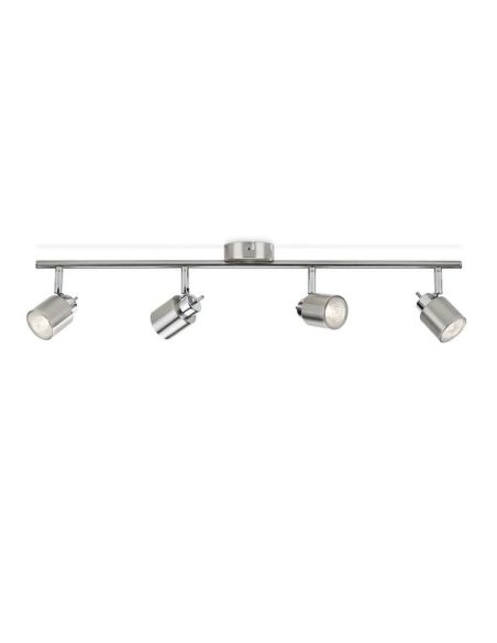 Strip 4 Spots Orientables MERANTI Plafond/Mur Couleur Nickel IP20 | LéonLeds
